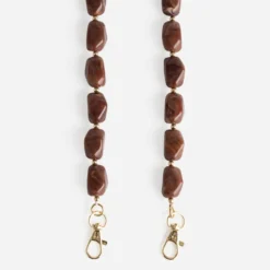 Anse courte perles marron