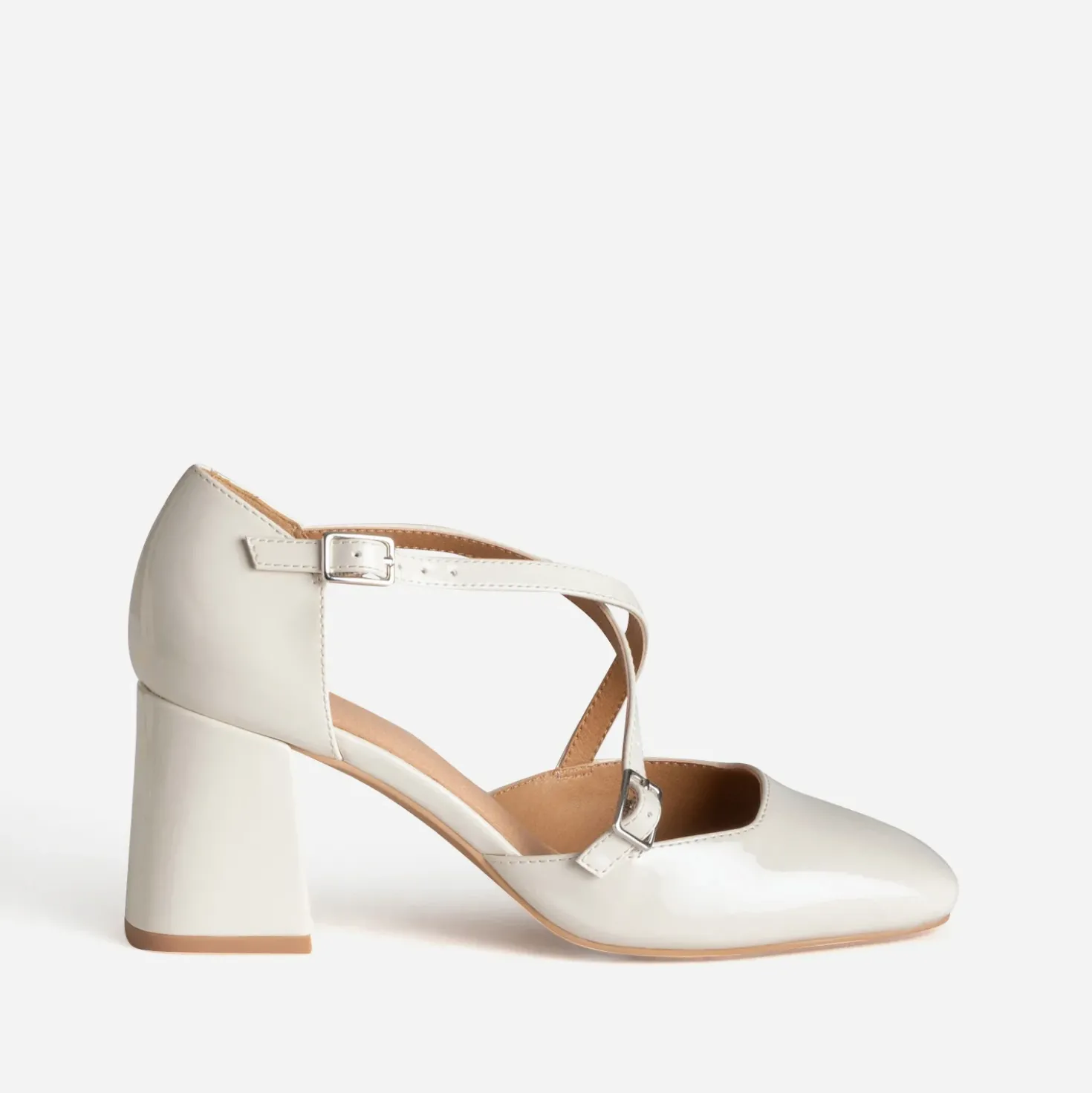 Babies beige vernie brides croisées