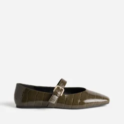 Babies kaki verni embossage effet croco