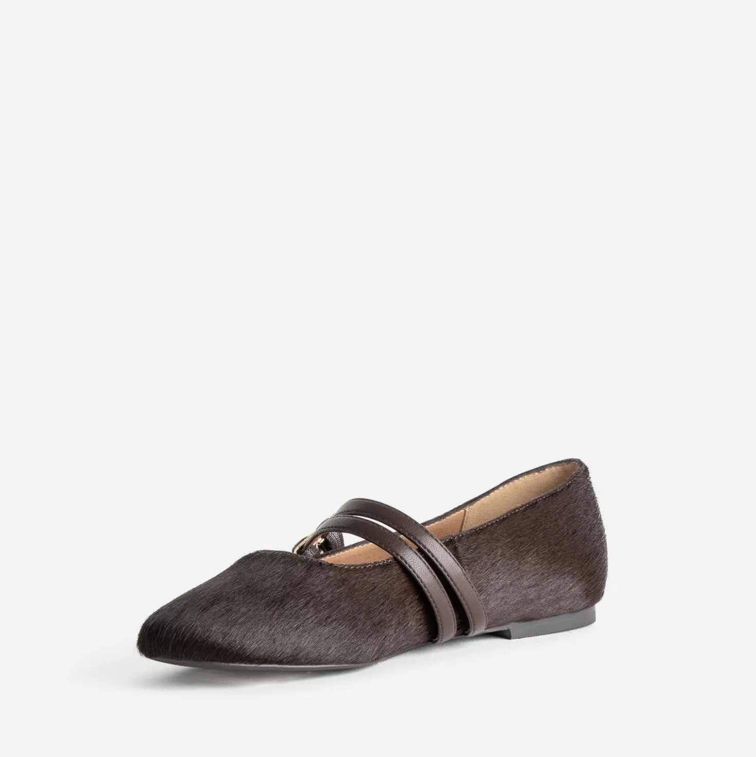 Babies marron cuir effet poulain