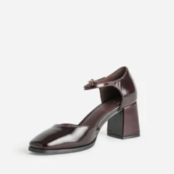Babies marron cuir à talon