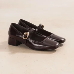 Babies marron foncé cuir