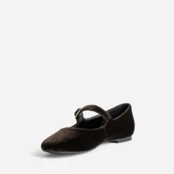 Babies marron panne de velours