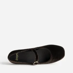 Babies marron panne de velours