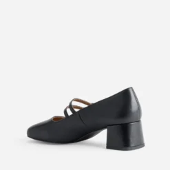 Babies noire cuir double bride