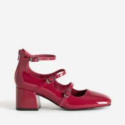 Babies rouge vernie à talon triple bride