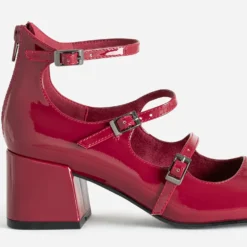 Babies rouge vernie à talon triple bride
