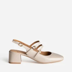 Babies slingback beige cuir
