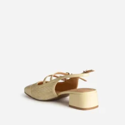 Babies slingback jaune vernie bi-matière