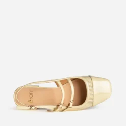 Babies slingback jaune vernie bi-matière