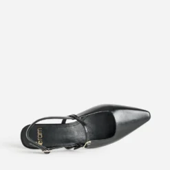 Babies slingback noir à bout pointu