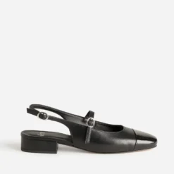 Babies slingback noire cuir bout verni