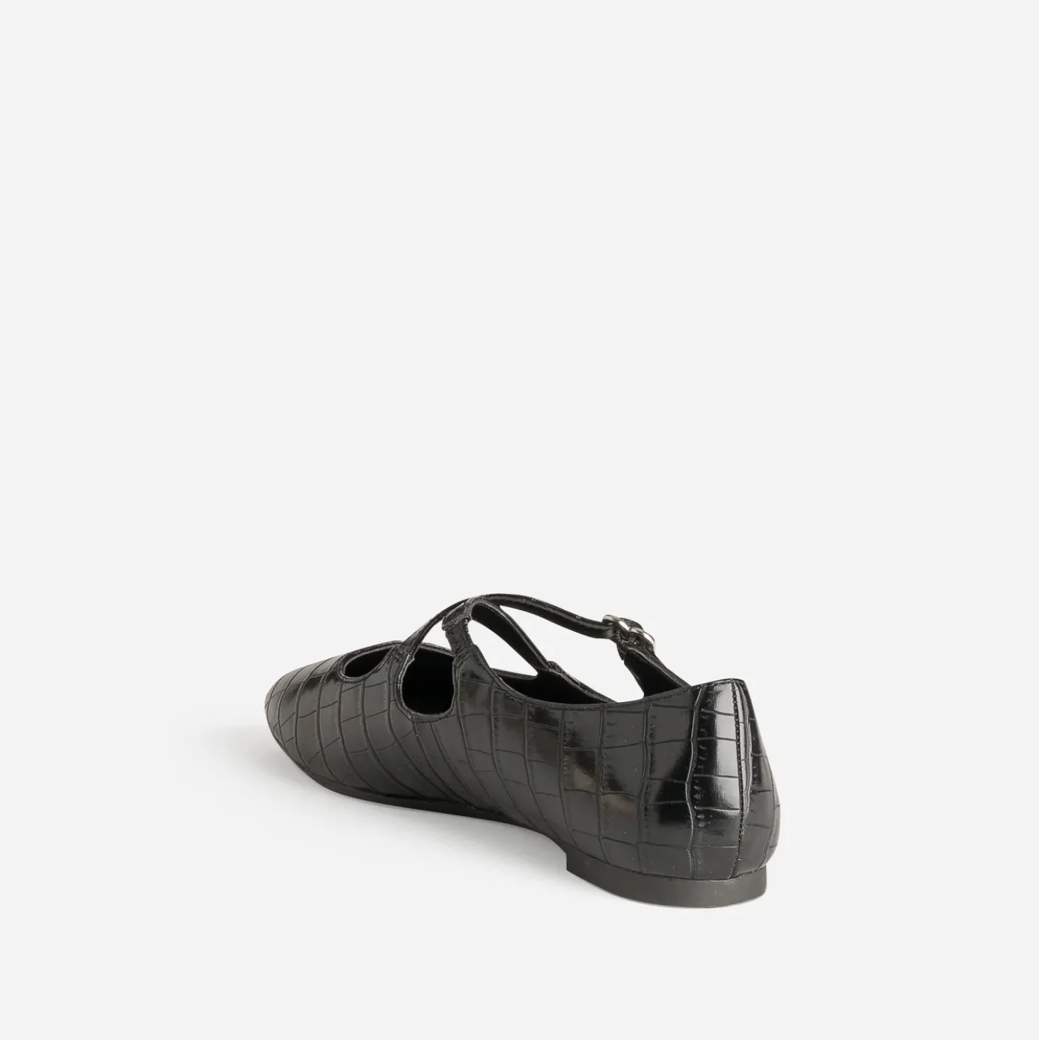 Ballerine noire embossage effet croco