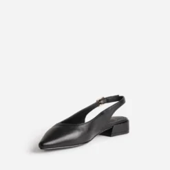 Ballerine slingback noir cuir
