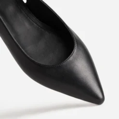 Ballerine slingback noir cuir
