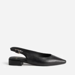 Ballerine slingback noir cuir