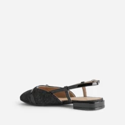 Ballerine slingback noire bi-matière