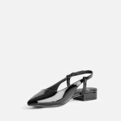 Ballerine slingback noire vernie