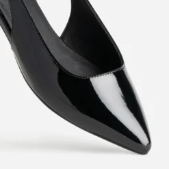 Ballerine slingback noire vernie
