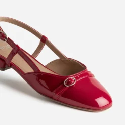 Ballerine slingback rouge vernie