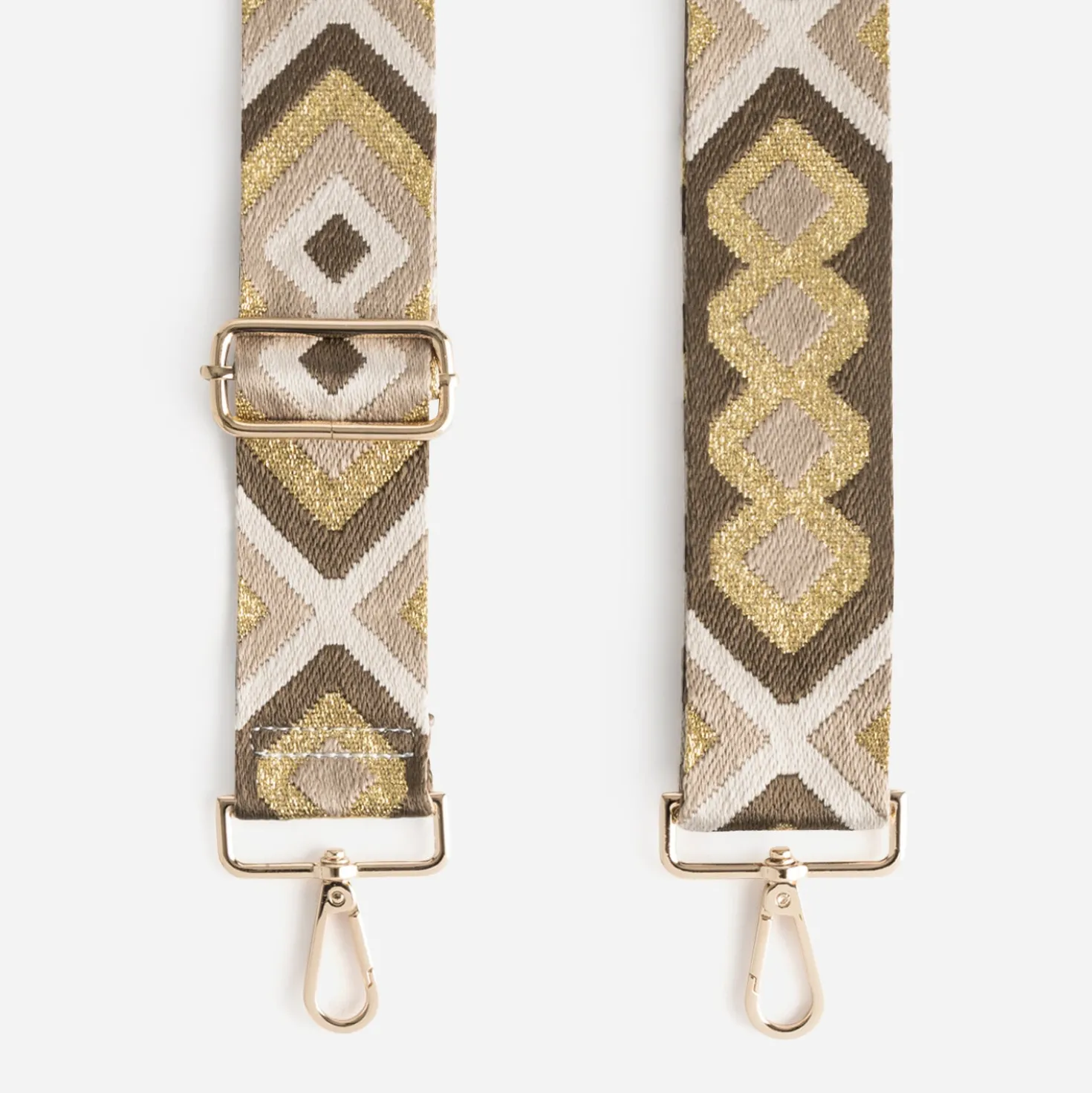 Bandoulière amovible marron, beige, doré
