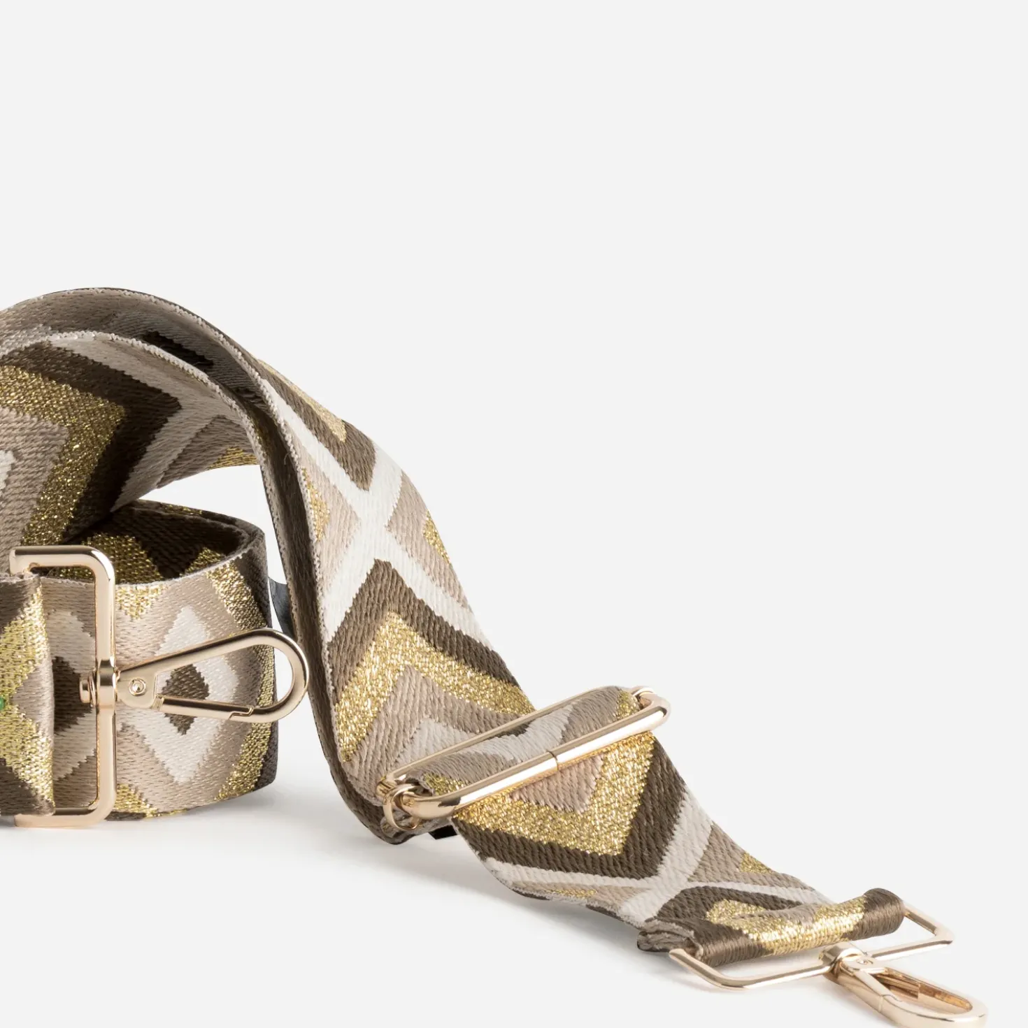 Bandoulière amovible marron, beige, doré