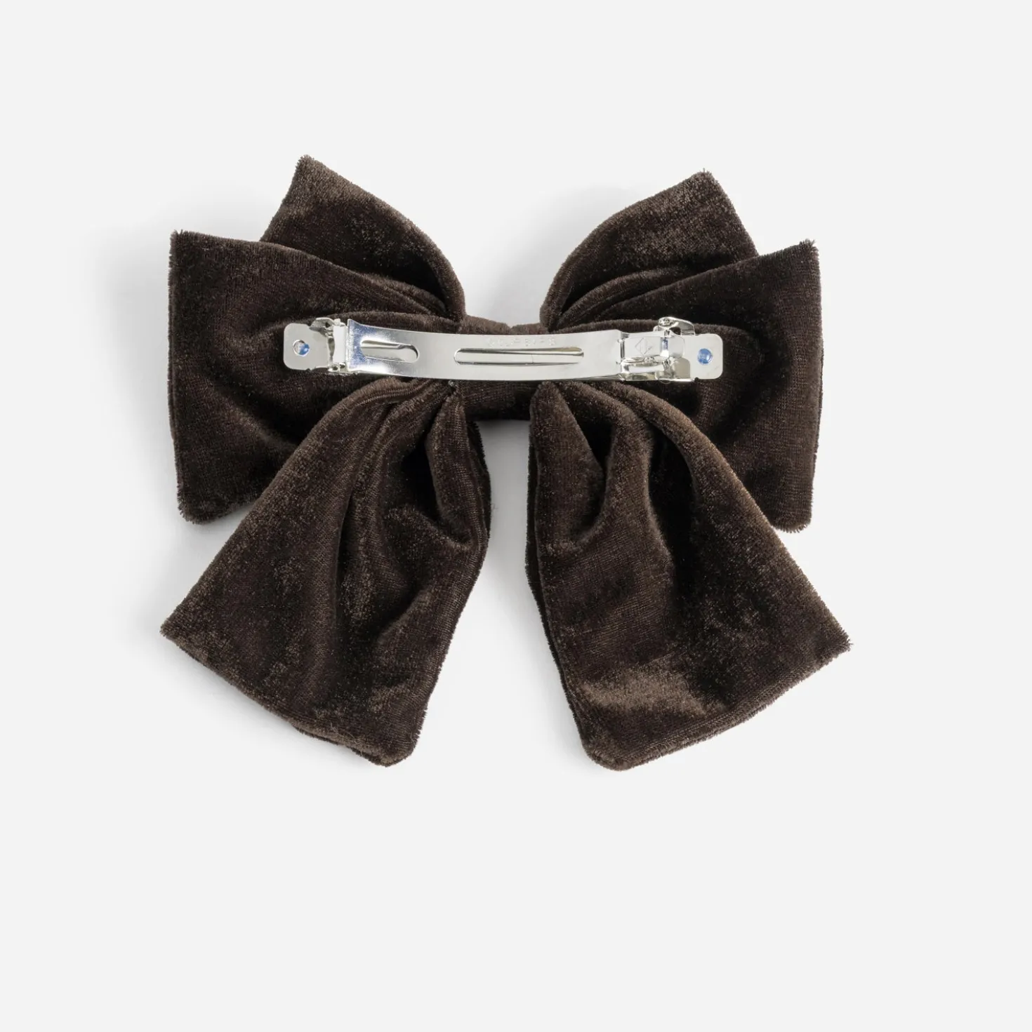 Barrette marron gros noeud velours