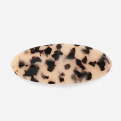 Barrette TEXTO beige résine esprit écaille