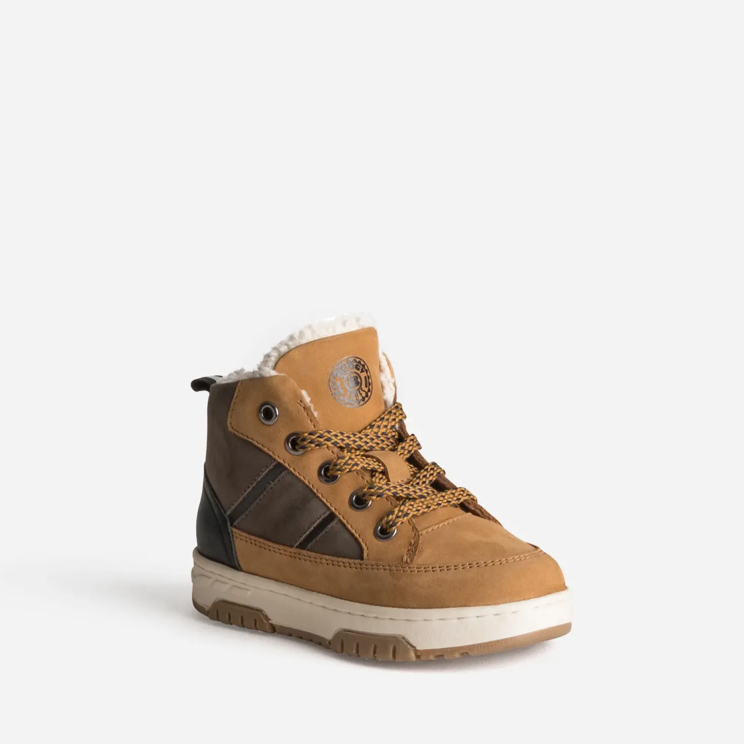 Basket BUGGY camel, marron, noire cuir