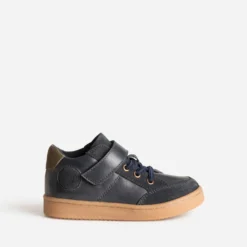 Basket BUGGY marine en cuir