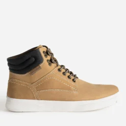 Basket camel en cuir nubuck