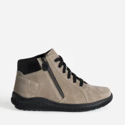 Basket FRANCE ARNO beige cuir velours