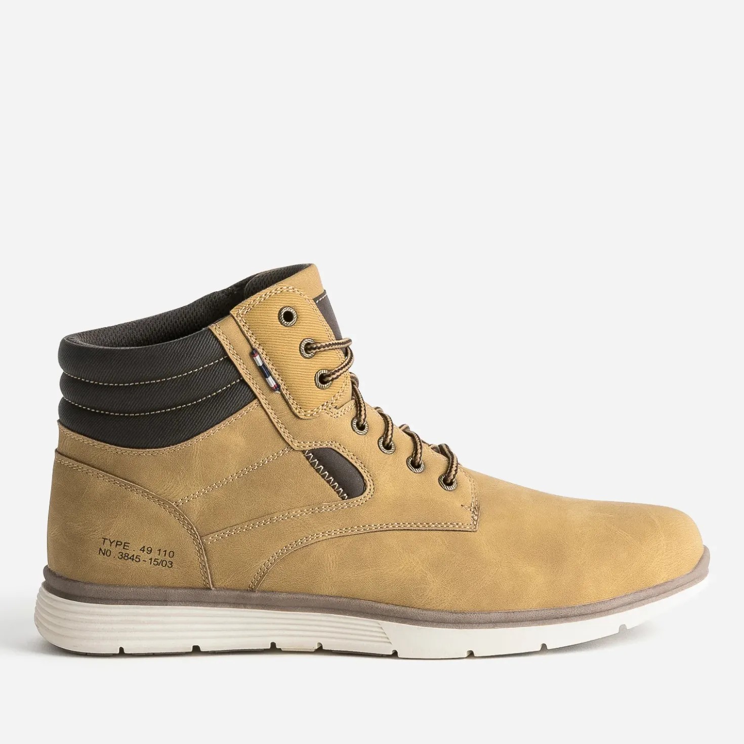 Basket jaune ocre et marron