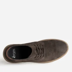 Basket marron cuir velours semelle effet crêpe
