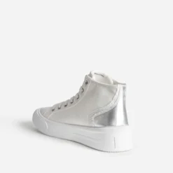 Basket montante blanche et argent KAPORAL