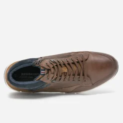 Basket REDSKINS marron en cuir