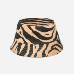 Bob TEXTO réversible beige motif zèbre et noir