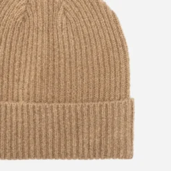 Bonnet camel tricot à revers