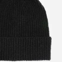 Bonnet noir tricot à revers
