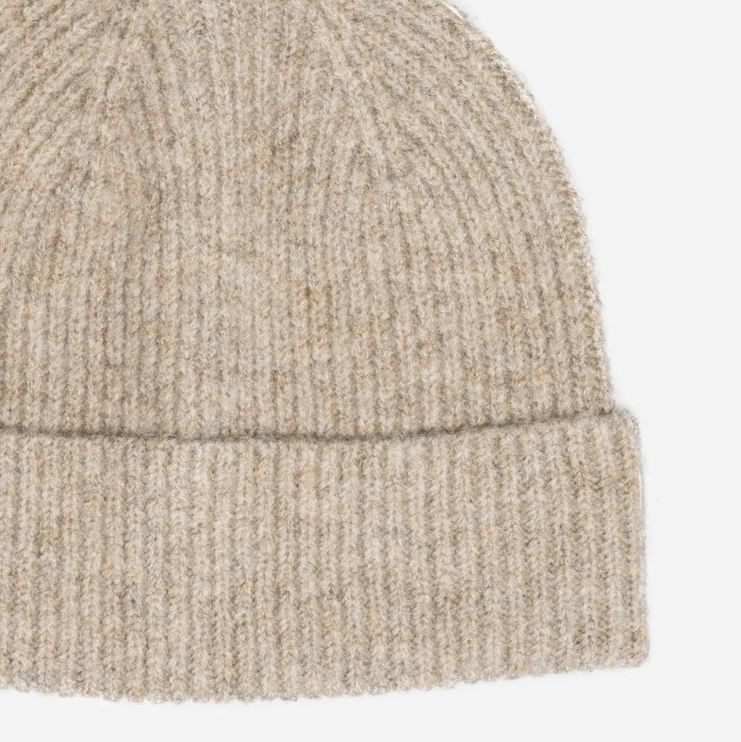 Bonnet taupe maille côtelée homme