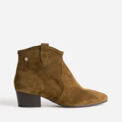Boots ATELIER 1927 marron clair cuir velours