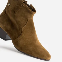Boots ATELIER 1927 marron clair cuir velours