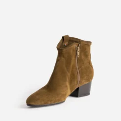 Boots ATELIER 1927 marron clair cuir velours