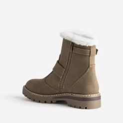 Boots beige col fourré