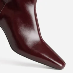 Boots bordeaux glacé kitten-heel