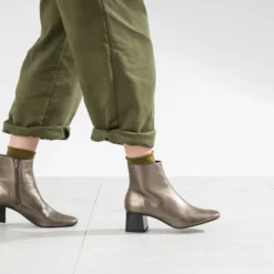 Boots bronze cuir métallisé