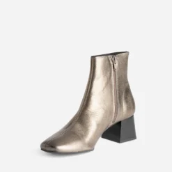 Boots bronze cuir métallisé