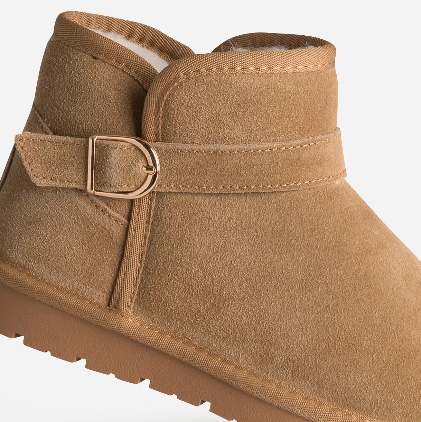 Boots BUGGY camel cuir velours fourré