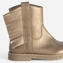Boots BUGGY marron métallisé en cuir à franges
