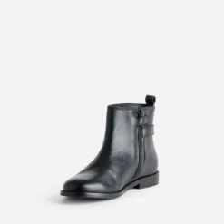 Boots BUGGY noir cuir boucle strass